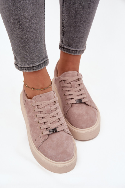 seemisnakhsed Sneakers tüüpi jalanõud Pealiste omad platvormiga Vinceza 79578 beeži värvi