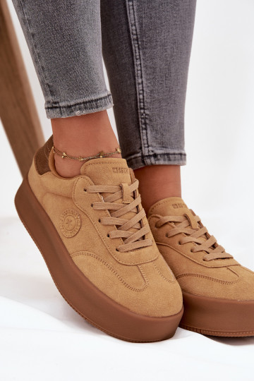 Sneakers tüüpi jalanõud Pealiste omad platvormiga Big Star SS274762 pruunid värvi