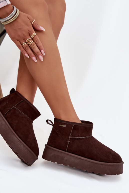 Sellel ondal nööpidega lumesaapad platvormiga Big Star OO274A101 Czekoladosissee