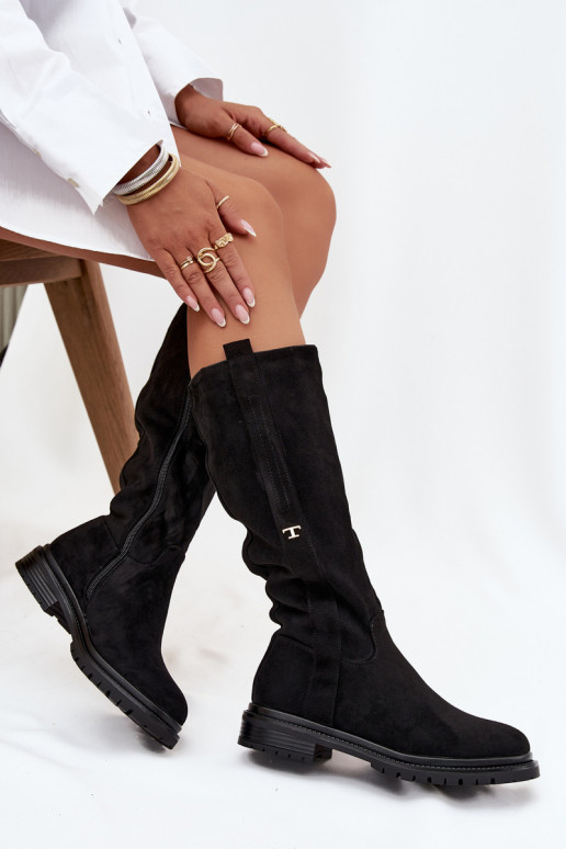 Pealiste pika säärega saapad Peal płaskim Obcasie Eco Suedeosissee msuud Delyssa