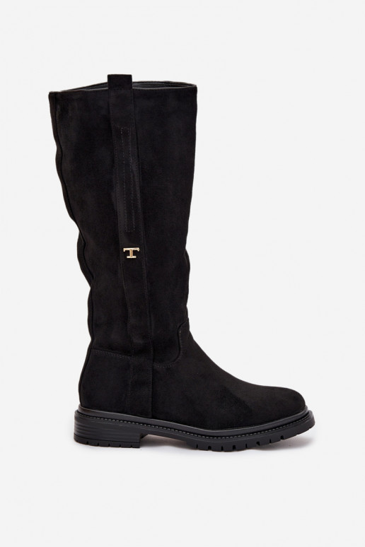 Pealiste pika säärega saapad Peal płaskim Obcasie Eco Suedeosissee msuud Delyssa