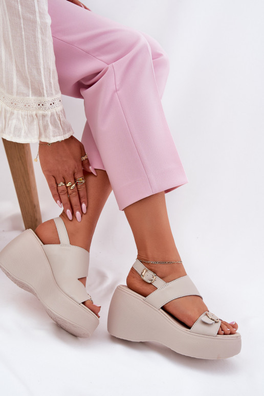 Pealistesandaalid Pealiste omad Kiilu peal Ja platvorm S.Barski LR51-540 beeži värvi Pealistesandaalid Pealiste omad Kiilu peal Ja platvorm S.Barski LR51-540 beeži värvi