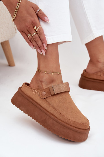 nööpidega lumesaapad Pealiste omad platvormigasu limpančiais užsegimaisem pruunid värvi Jorielle