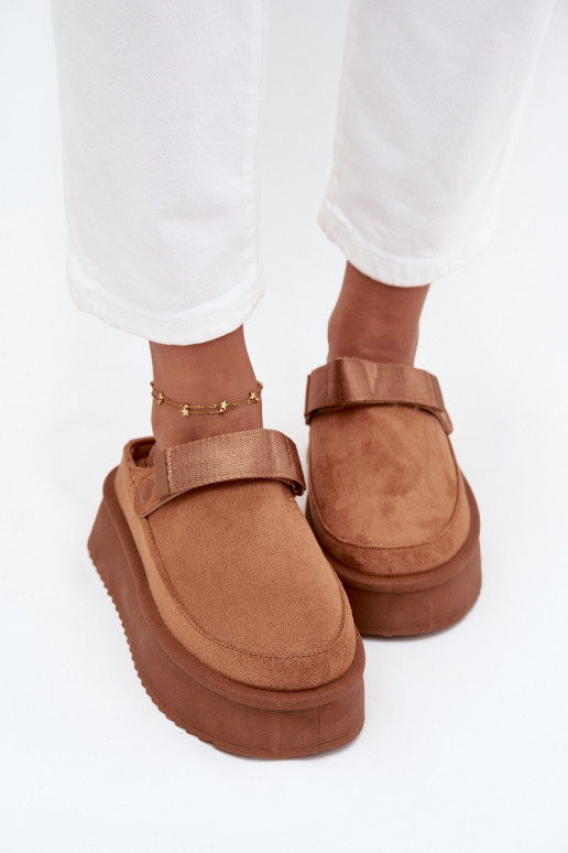 nööpidega lumesaapad Pealiste omad platvormigasu limpančiais užsegimaisem pruunid värvi Jorielle