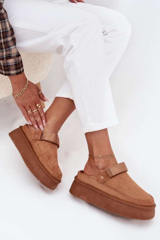 nööpidega lumesaapad Pealiste omad platvormigasu limpančiais užsegimaisem pruunid värvi Jorielle