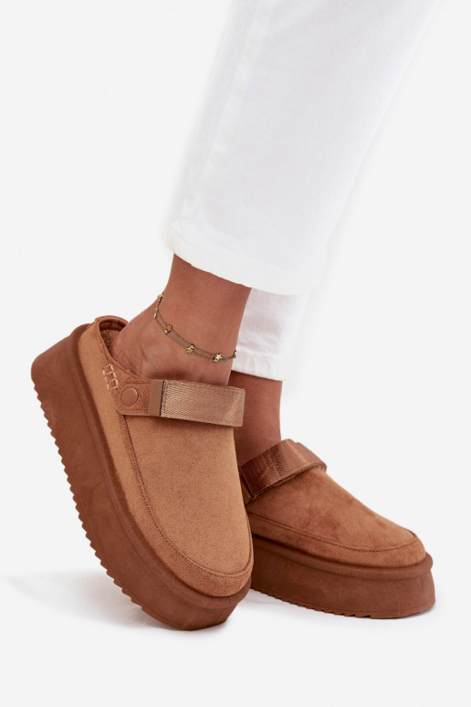 nööpidega lumesaapad Pealiste omad platvormigasu limpančiais užsegimaisem pruunid värvi Jorielle