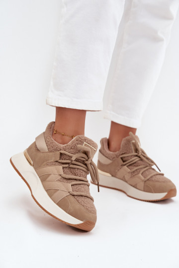 voodriga Sneakers tüüpi jalanõud Pealiste omad platvormiga beeži värvi Juvira
