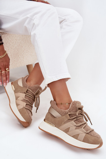voodriga Sneakers tüüpi jalanõud Pealiste omad platvormiga beeži värvi Juvira 2