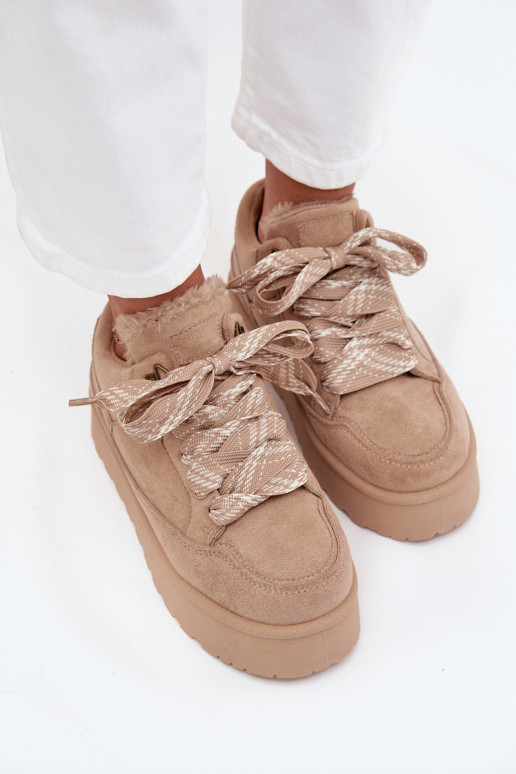 nööritavad nööpidega lumesaapad Pealiste omad platvormiga voodriga karusnahaga beeži värvi Tavelle nööritavad nööpidega lumesaapad Pealiste omad platvormiga voodriga karusnahaga beeži värvi Tavelle