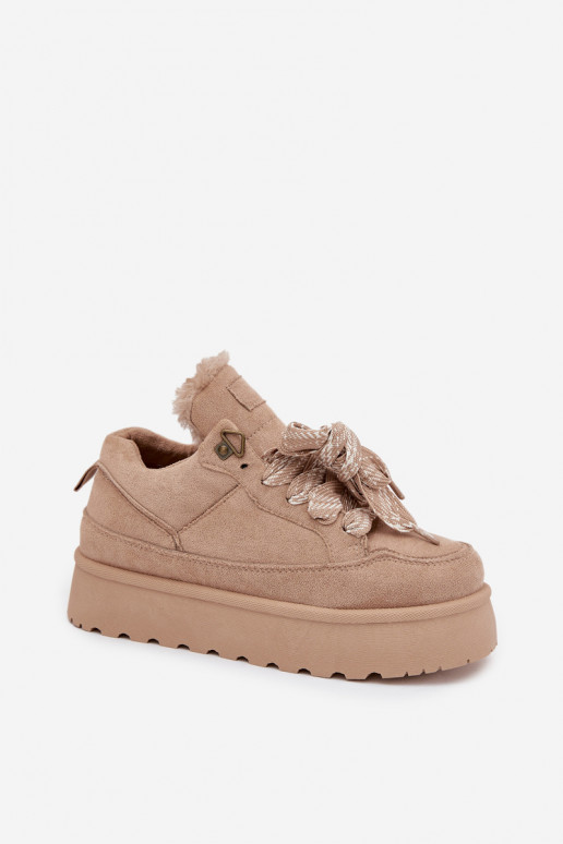 nööritavad nööpidega lumesaapad Pealiste omad platvormiga voodriga karusnahaga beeži värvi Tavelle nööritavad nööpidega lumesaapad Pealiste omad platvormiga voodriga karusnahaga beeži värvi Tavelle