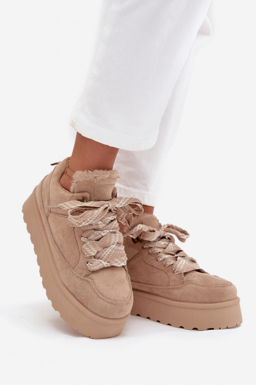 nööritavad nööpidega lumesaapad Pealiste omad platvormiga voodriga karusnahaga beeži värvi Tavelle nööritavad nööpidega lumesaapad Pealiste omad platvormiga voodriga karusnahaga beeži värvi Tavelle