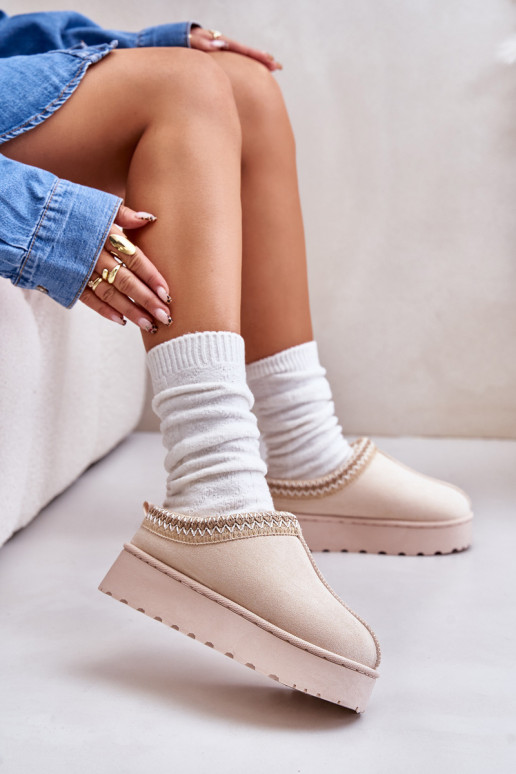 nööpidega lumesaapad Pealiste omad platvormiga voodriga karusnahaga Elevandiluu värvi Remenia