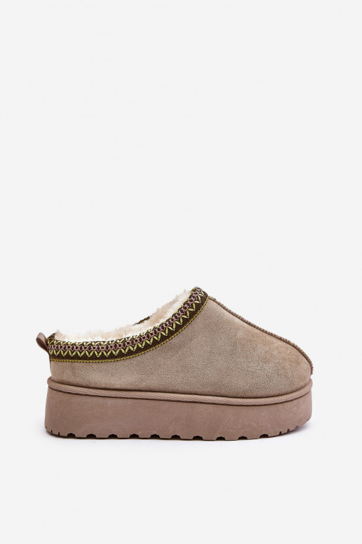 nööpidega lumesaapad Pealiste omad platvormiga voodriga karusnahaga Rohelist värvi Remenia