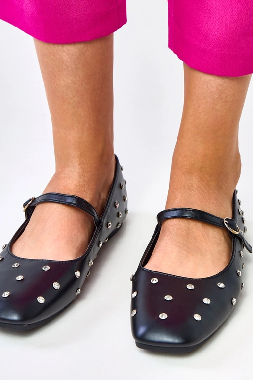 Mustad baleriinad kristallidega "Heidi"