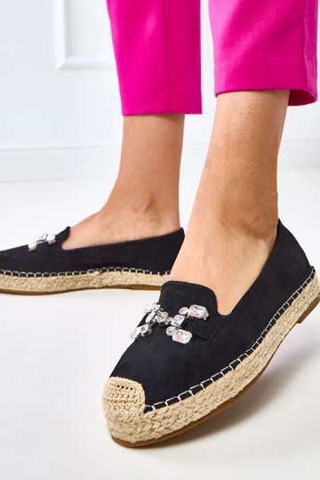 Mustad espadrillid Marlein kivide kaunistusega 2