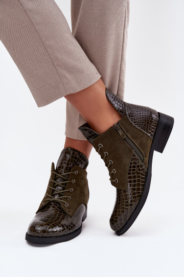 Laque Pealiste poolsaapad Koos Ornate Tłoczeniem voodriga Vinceza 16477 khakivärvi