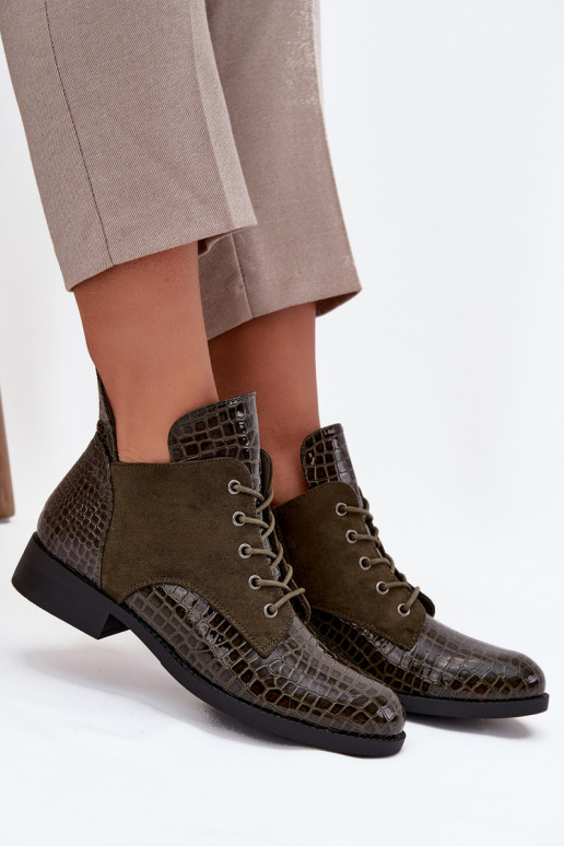 Laque Pealiste poolsaapad Koos Ornate Tłoczeniem voodriga Vinceza 16477 khakivärvi Laque Pealiste poolsaapad Koos Ornate Tłoczeniem voodriga Vinceza 16477 khakivärvi