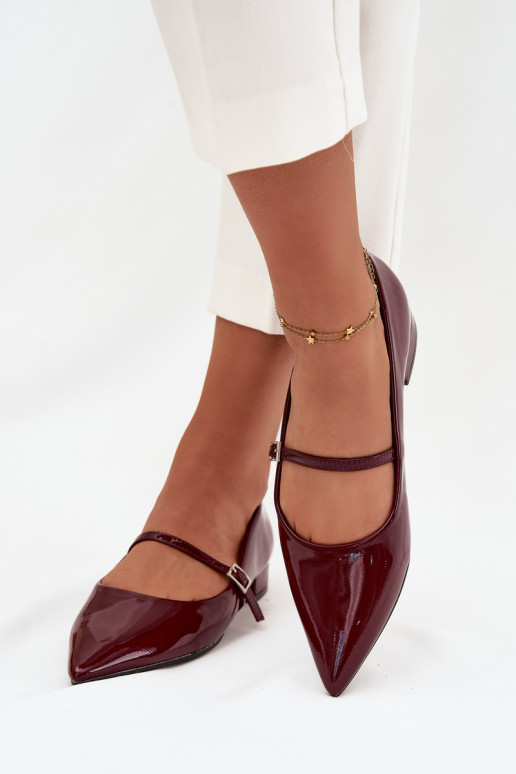 Lakkbaleriinad Peal Õrnm Obcasie rihmadega bordoo-värvi Isvella Lakkbaleriinad Peal Õrnm Obcasie rihmadega bordoo-värvi Isvella