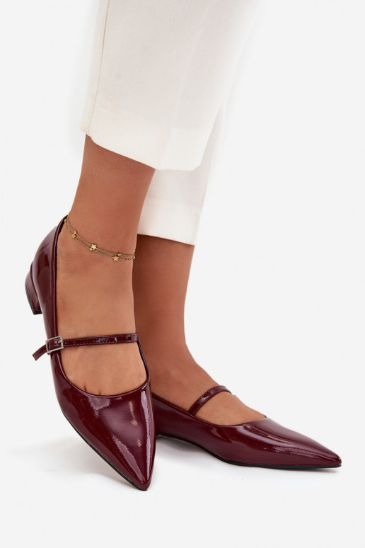 Lakkbaleriinad Peal Õrnm Obcasie rihmadega bordoo-värvi Isvella Lakkbaleriinad Peal Õrnm Obcasie rihmadega bordoo-värvi Isvella