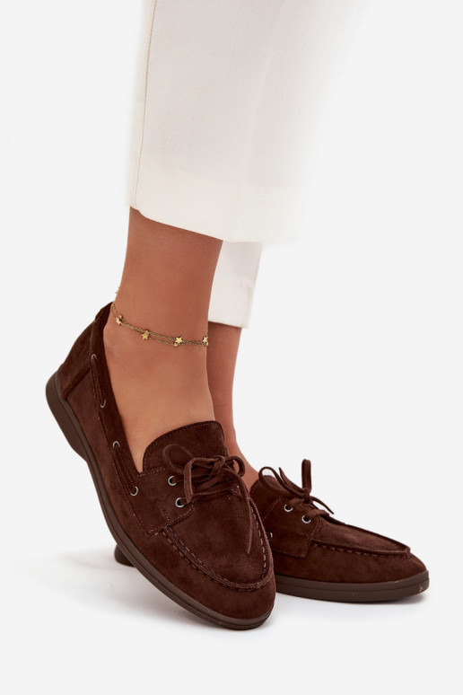 jalatsid Mokassiinid Pealiste korter saapad koos stiilsete detailidega Czekoladosissee Zalina