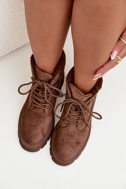 voodriga jalanõud Pealiste poolsaapad nööritavad pruunid värvi Lyrinne