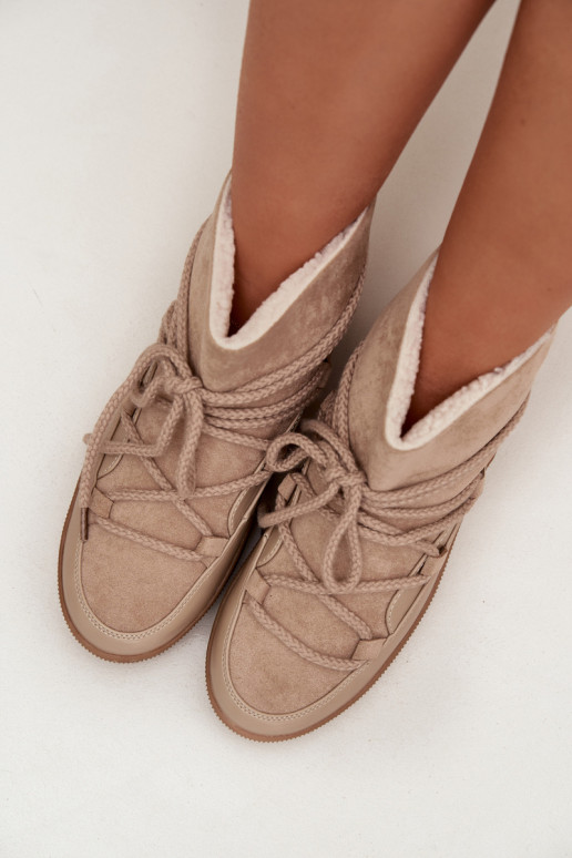 nööpidega lumesaapad Pealiste omad saapad koos stiilsete detailidega beeži värvi Rebekah