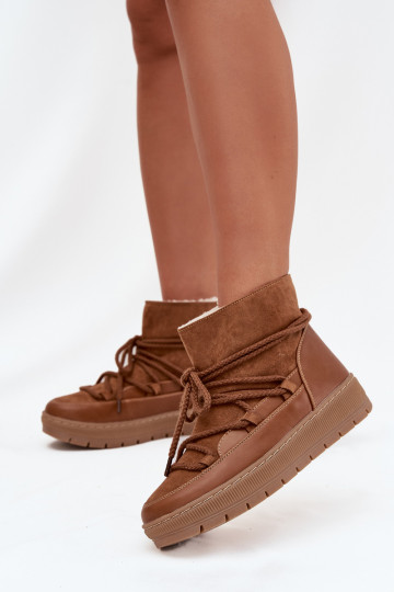 nööpidega lumesaapad Pealiste omad saapad koos stiilsete detailidega pruunid värvi Rebekah 2