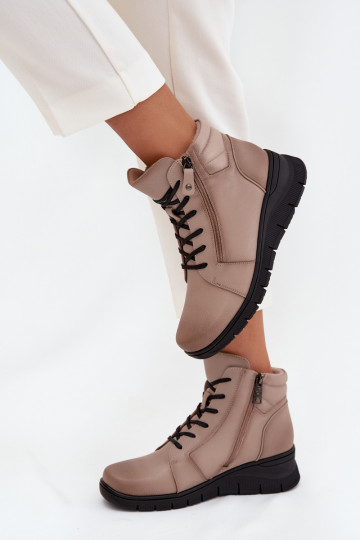 Pealhk Pealiste poolsaapad Kiilu peal voodriga Vinceza 39963 beeži värvi