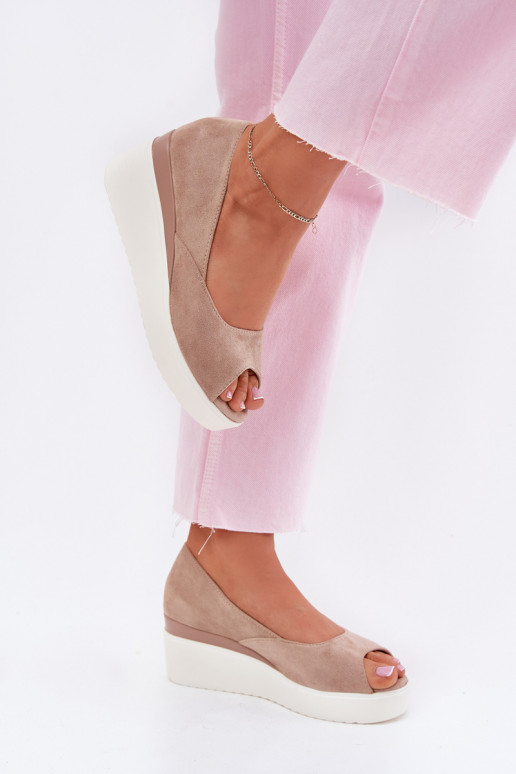 Pealistesandaalid Kiilu peal Z Eco Suedeu beeži värvi Velira Pealistesandaalid Kiilu peal Z Eco Suedeu beeži värvi Velira