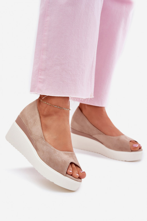 Pealistesandaalid Kiilu peal Z Eco Suedeu beeži värvi Velira Pealistesandaalid Kiilu peal Z Eco Suedeu beeži värvi Velira