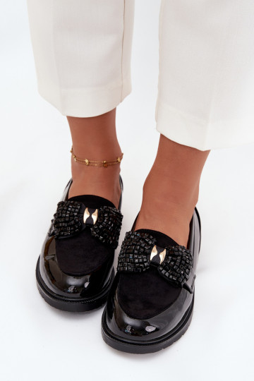 Läikivad mokasiinid Naiste lipsud S.Barski HY51-319 musta värvi