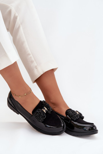 Läikivad mokasiinid Naiste lipsud S.Barski HY51-319 musta värvi 2