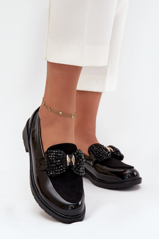 Läikivad mokasiinid Naiste lipsud S.Barski HY51-319 musta värvi