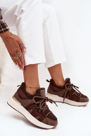 voodriga Sneakers tüüpi jalanõud Pealiste omad platvormiga pruunid värvi Juvira