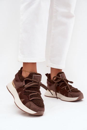 voodriga Sneakers tüüpi jalanõud Pealiste omad platvormiga pruunid värvi Juvira 2