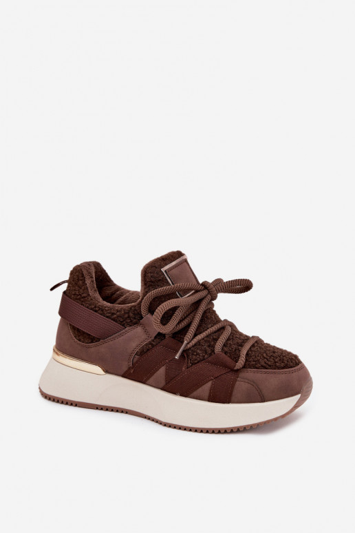 voodriga Sneakers tüüpi jalanõud Pealiste omad platvormiga pruunid värvi Juvira voodriga Sneakers tüüpi jalanõud Pealiste omad platvormiga pruunid värvi Juvira