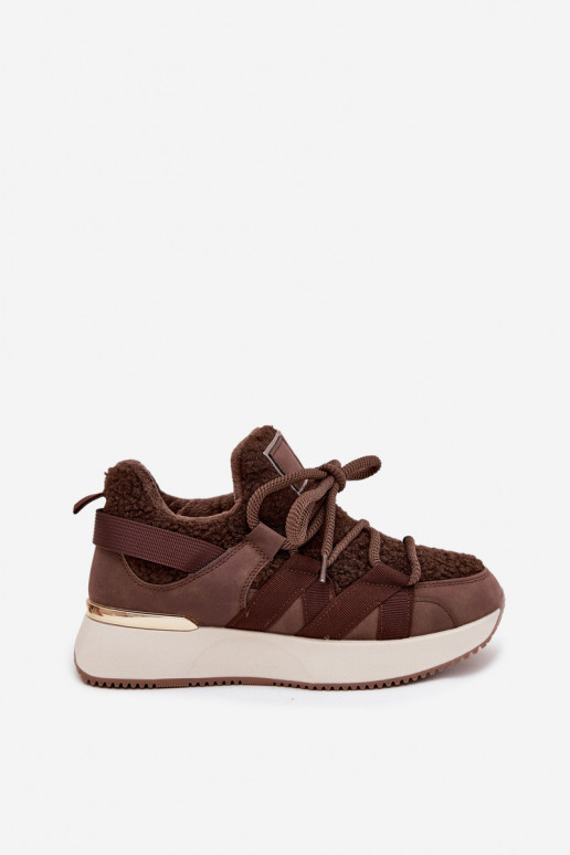 voodriga Sneakers tüüpi jalanõud Pealiste omad platvormiga pruunid värvi Juvira voodriga Sneakers tüüpi jalanõud Pealiste omad platvormiga pruunid värvi Juvira