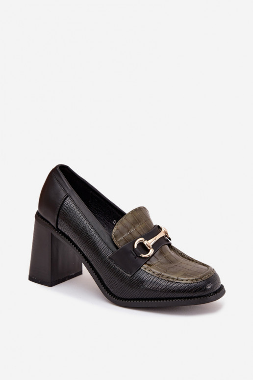 jalatsid Pealiste omad kõrge jämeda kontsaga Koos reljeefiga I Kuldset värvim Detalem roheline-msuud Novella jalatsid Pealiste omad kõrge jämeda kontsaga Koos reljeefiga I Kuldset värvim Detalem roheline-msuud Novella