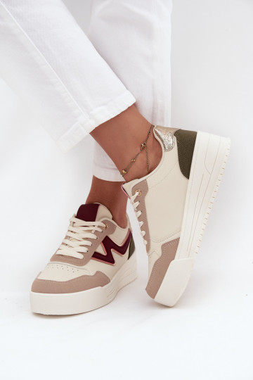 Sneakers tüüpi jalanõud Pealiste omad platvormiga Kuldse sisetükkidega beeži värvi Zalvra 2