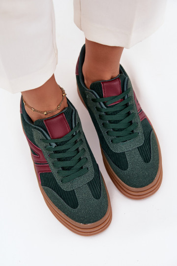 Velvetist Sneakers tüüpi jalanõud Pealiste omad platvormiga Rohelist värvi Skye