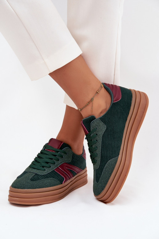 Velvetist Sneakers tüüpi jalanõud Pealiste omad platvormiga Rohelist värvi Skye Velvetist Sneakers tüüpi jalanõud Pealiste omad platvormiga Rohelist värvi Skye