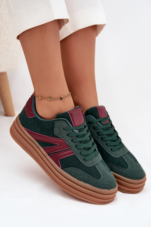 Velvetist Sneakers tüüpi jalanõud Pealiste omad platvormiga Rohelist värvi Skye Velvetist Sneakers tüüpi jalanõud Pealiste omad platvormiga Rohelist värvi Skye