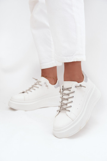 Sneakers tüüpi jalanõud Pealiste omad platvormiga Koos Ornate Paeladm Ja sära valget värvi Belmira 2