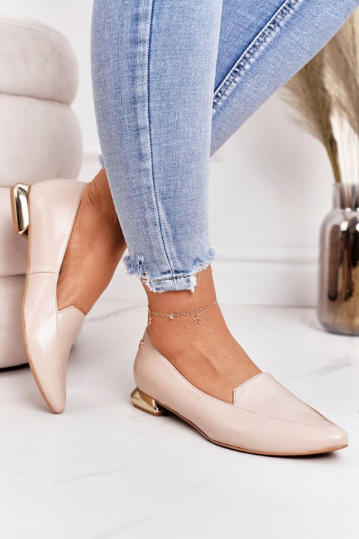 Mokassiinid Kuldsel kannal Laura Messi 2013 beeži värvi Mokassiinid Kuldsel kannal Laura Messi 2013 beeži värvi