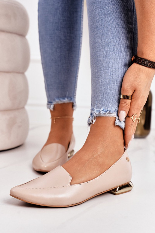 Mokassiinid Kuldsel kannal Laura Messi 2013 beeži värvi Mokassiinid Kuldsel kannal Laura Messi 2013 beeži värvi