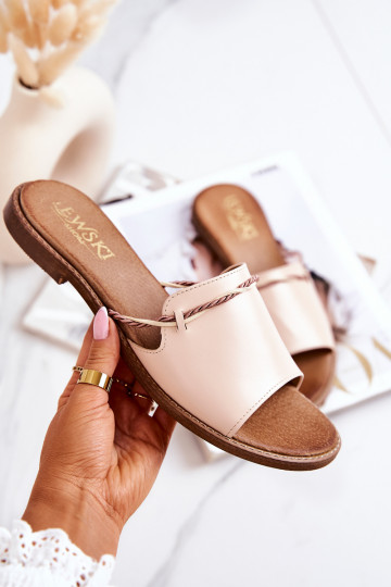 Plätud naturaalsest nahast Lesisseski Shoes 3047 beeži värvi