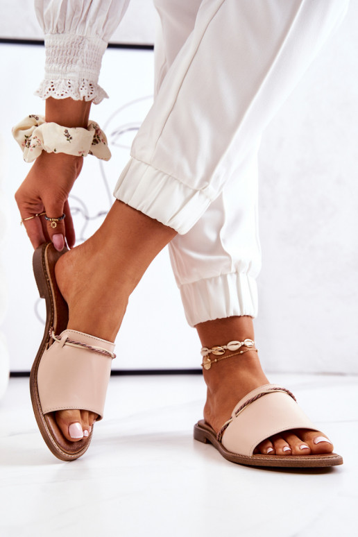 Plätud naturaalsest nahast Lesisseski Shoes 3047 beeži värvi