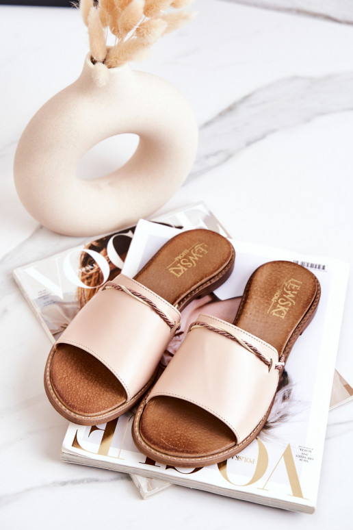 Plätud naturaalsest nahast Lesisseski Shoes 3047 beeži värvi