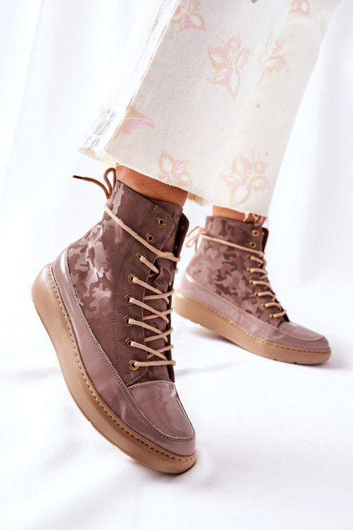 Sportliku stiiliga Pealhk jalanõud Lesisseski 3034 beeži värvi kamuflaaž Sportliku stiiliga Pealhk jalanõud Lesisseski 3034 beeži värvi kamuflaaž