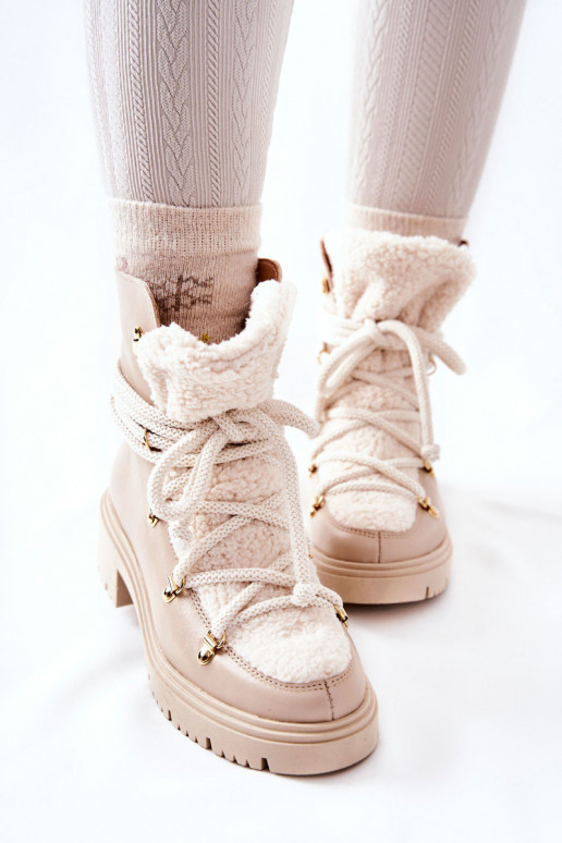 Pealhk Pealiste poolsaapad jalanõud nööritavad Lesisseski Elevandiluu värvi 3116 Pealhk Pealiste poolsaapad jalanõud nööritavad Lesisseski Elevandiluu värvi 3116